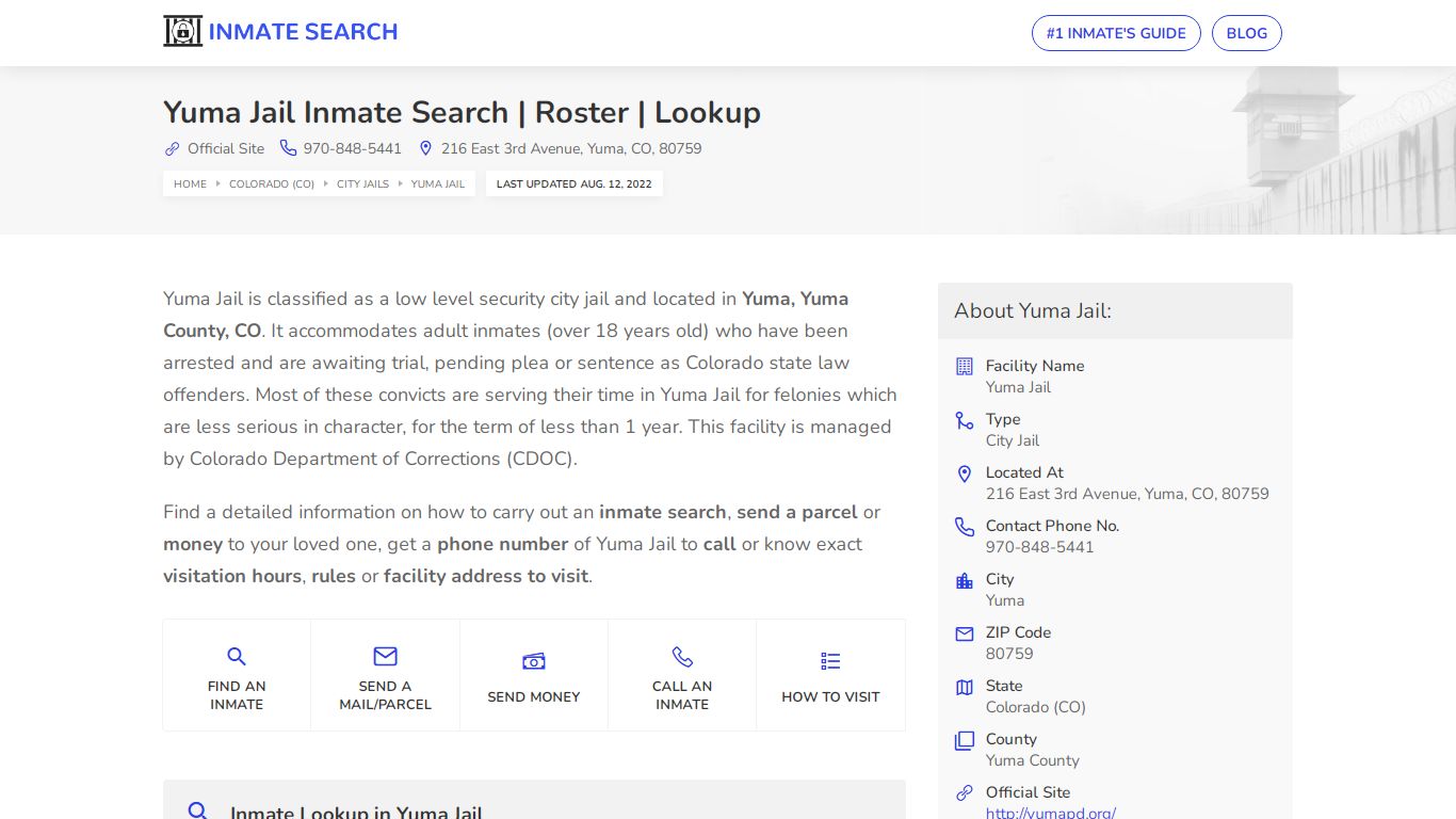 Yuma Jail Inmate Search | Roster | Lookup