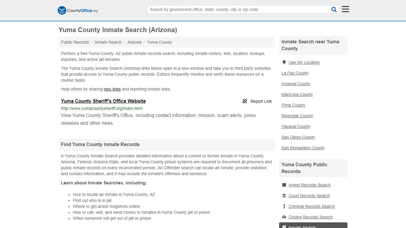 Inmate Search - Yuma County, AZ (Inmate Rosters & Locators)